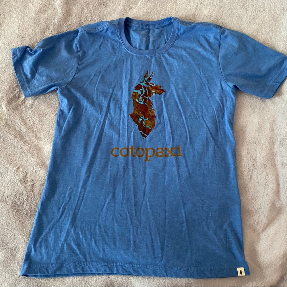 Cotopaxi women’s Llama blue t-shirt